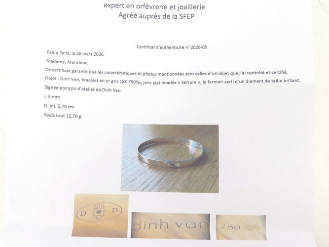 Bracelet Dinh Van Serrure - Bracelet en or blanc 18k avec diamant 58 Facettes 271713