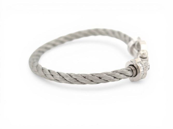 Bracelet FRED Force 10 - Bracelet en or gris 18k et diamants 58 Facettes 273939