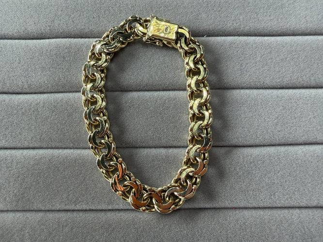 Bracelet Bracelet maille Miami Cuban en or jaune 14K 585, 19 cm 58 Facettes CB01