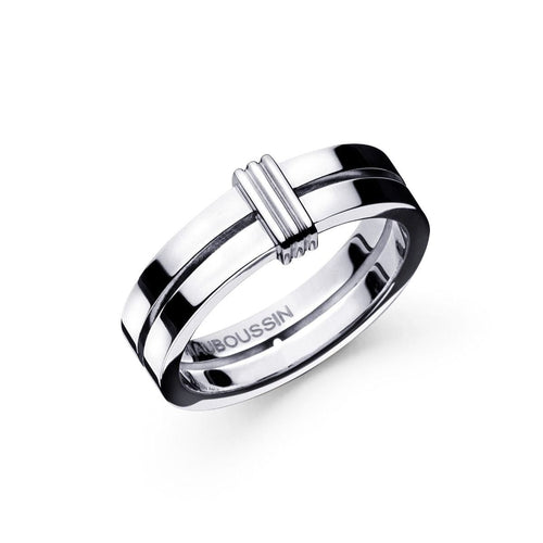 Bague 49 Mauboussin Subtile Éternité - Duo d’alliances en or blanc et diamants 58 Facettes Mau