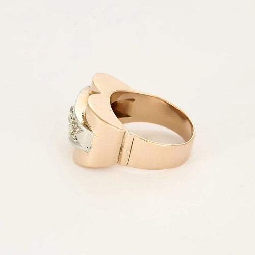 Bague 59 Bague Tank en or rose et or blanc 18K et diamants 58 Facettes