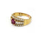 Bague 51 Bague bandeau en or jaune sertie de rubis et diamants 58 Facettes 260101R