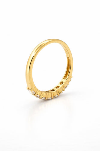 Bague 54 Demi-alliance - Bague en or jaune 18 carats et diamants 58 Facettes DA