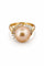 Bague 53 Bague en or jaune 18 carats avec perle et diamants 58 Facettes 90850