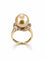 Bague 53 Bague en or jaune 18 carats avec perle et diamants 58 Facettes 90850
