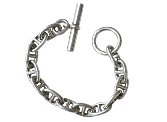 Bracelet Hermès Chaîne d'Ancre - Bracelet en argent 925, grand modèle 22 cm 58 Facettes