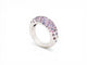 Bague 50 Chaumet Grains de Caviar - Bague en or blanc 18K et saphirs mauves 58 Facettes 273840
