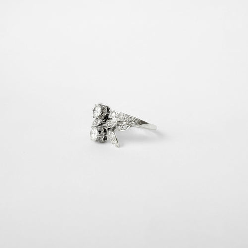 Bague 54 Bague Toi & Moi n° 146 en or gris 18 carats et diamants 58 Facettes