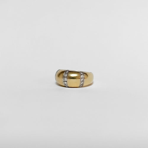 Bague 50 Bague dôme en or jaune et diamants 58 Facettes