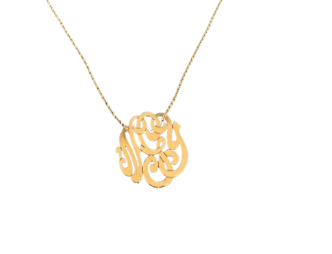 Collier Ginette NY Baby Lace Monogram - Collier en or jaune 18 carats 58 Facettes 6