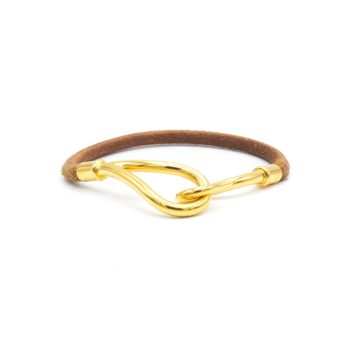 Bracelet Hermès Jumbo - Bracelet en cuir et métal doré 58 Facettes BS211