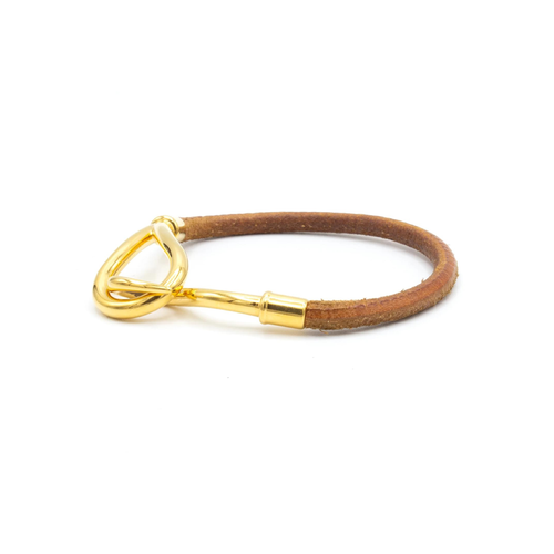 Bracelet Hermès Jumbo - Bracelet en cuir et métal doré 58 Facettes BS211