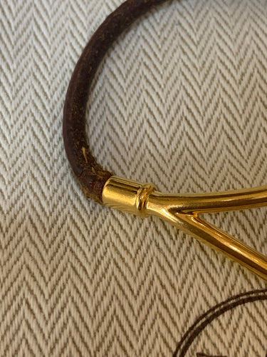 Bracelet Hermès Jumbo - Bracelet en cuir et métal doré 58 Facettes BS211