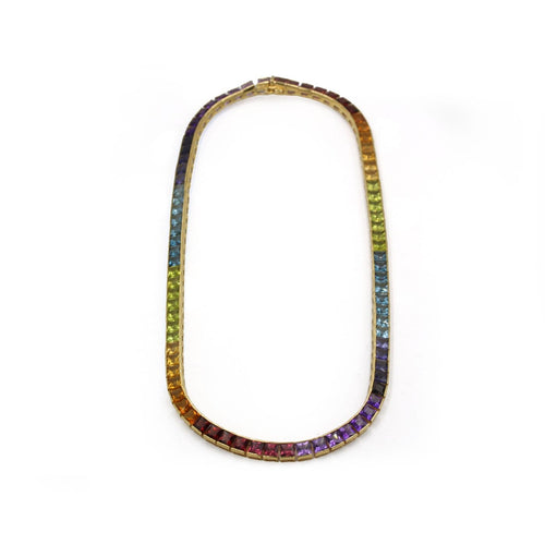 Collier H. Stern Rainbow - Collier ras-de-cou en or jaune 750 et pierres de couleur 58 Facettes 260023SP
