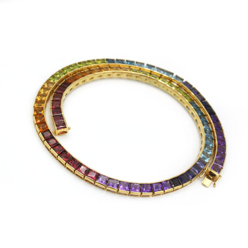 Collier H. Stern Rainbow - Collier ras-de-cou en or jaune 750 et pierres de couleur 58 Facettes 260023SP
