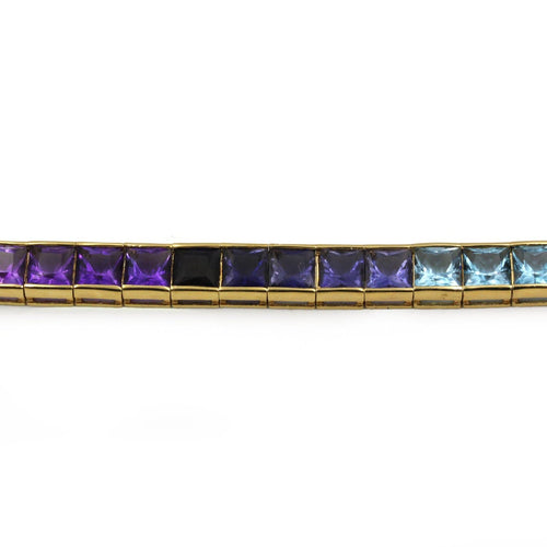 Collier H. Stern Rainbow - Collier ras-de-cou en or jaune 750 et pierres de couleur 58 Facettes 260023SP