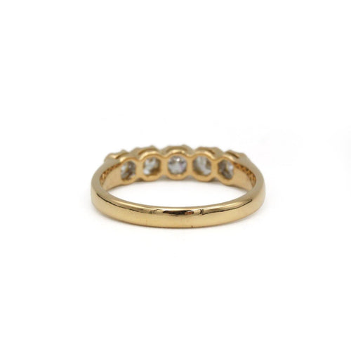 Bague 52 Demi-alliance - Bague en or jaune 750‰ et diamants 58 Facettes 260102R