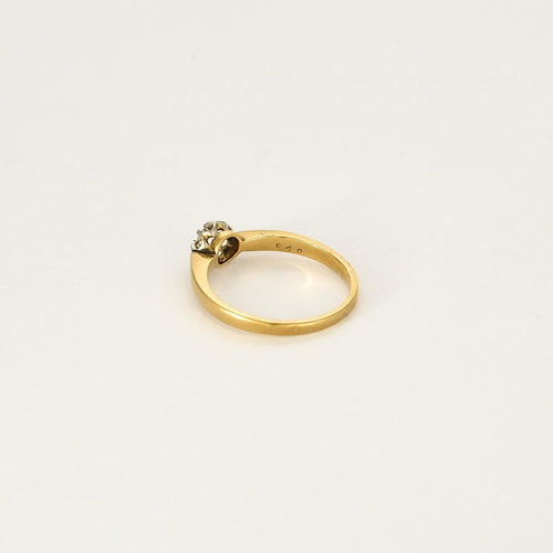 Bague 59 Bague solitaire en or jaune et or blanc 18 k avec diamant taille ancienne 58 Facettes Bague-002