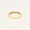 Bague 57 Alliance américaine demi-tour en or jaune 18 k et diamants taille rose 58 Facettes 004