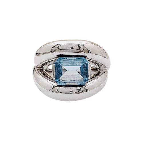 Bague 50 Bague Mauboussin, "Twins", or blanc, aigue-marine. 58 Facettes 35480