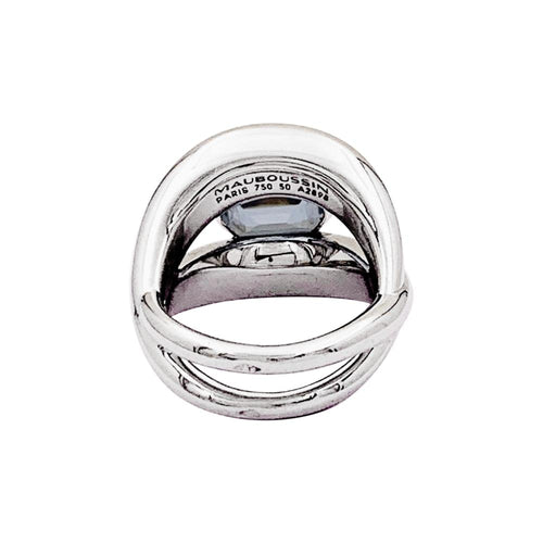 Bague 50 Bague Mauboussin, "Twins", or blanc, aigue-marine. 58 Facettes 35480
