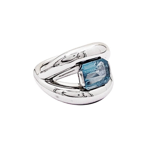 Bague 50 Bague Mauboussin, "Twins", or blanc, aigue-marine. 58 Facettes 35480
