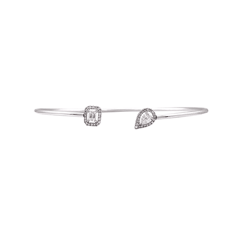 Bracelet Bracelet Messika, "Jonc Flex Toi & Moi My Twin", or blanc et diamants. 58 Facettes 35424