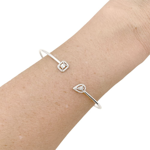 Bracelet Bracelet Messika, "Jonc Flex Toi & Moi My Twin", or blanc et diamants. 58 Facettes 35424