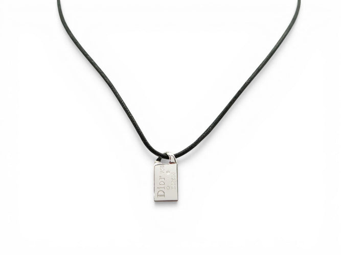 Collier Christian Dior - Collier pendentif gourmette en or blanc 18k 58 Facettes 273956