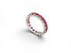 Bague 49 Alliance américaine - Bague pavée de 20 rubis en or blanc 18k 58 Facettes 273952