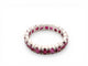 Bague 49 Alliance américaine - Bague pavée de 20 rubis en or blanc 18k 58 Facettes 273952