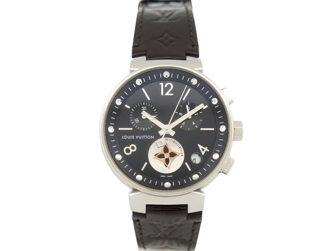 Montre Louis Vuitton Tambour Moon Star - Montre chronographe quartz en acier 38 mm 58 Facettes 273886