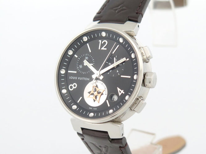 Montre Louis Vuitton Tambour Moon Star - Montre chronographe quartz en acier 38 mm 58 Facettes 273886