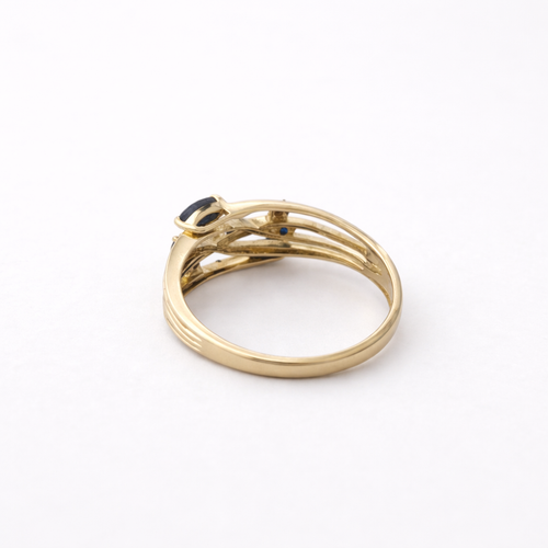Bague 55 Bague en or jaune 18 carats sertie de diamants et saphirs 58 Facettes 36001
