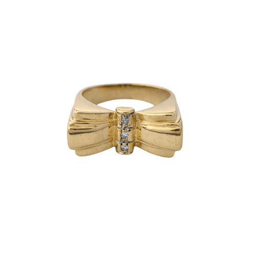 Bague 49 Bague nœud en or jaune 18 carats et diamants 58 Facettes 35985