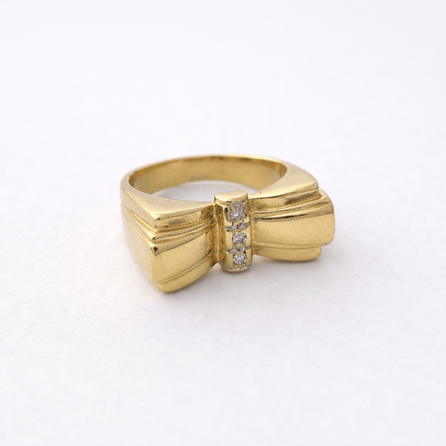 Bague 49 Bague nœud en or jaune 18 carats et diamants 58 Facettes 35985