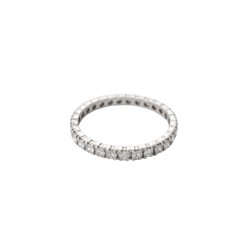 Bague 55 Bague alliance rivière en or blanc 18 carats et diamants 58 Facettes 35956
