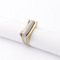Bague 55 Bague graphique en or jaune et or blanc 58 Facettes 35993