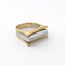 Bague 55 Bague graphique en or jaune et or blanc 58 Facettes 35993