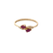 Bague 57 Bague toi et moi en or jaune 18 carats, rubis et diamants 58 Facettes 35962