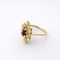 Bague 55 Bague en or jaune 18 carats rubis cabochon et diamants 58 Facettes 35964