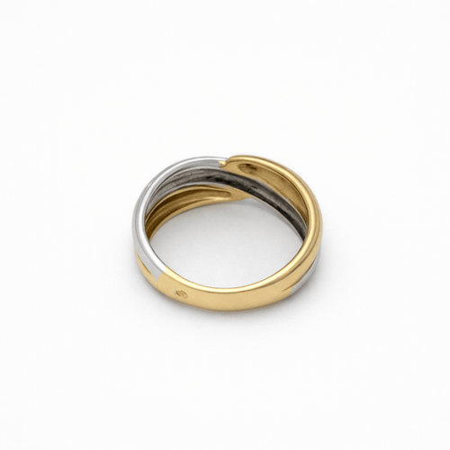 Bague 56 Bague entrelacée - Alliance en or jaune et or blanc 18 carats 58 Facettes 35220