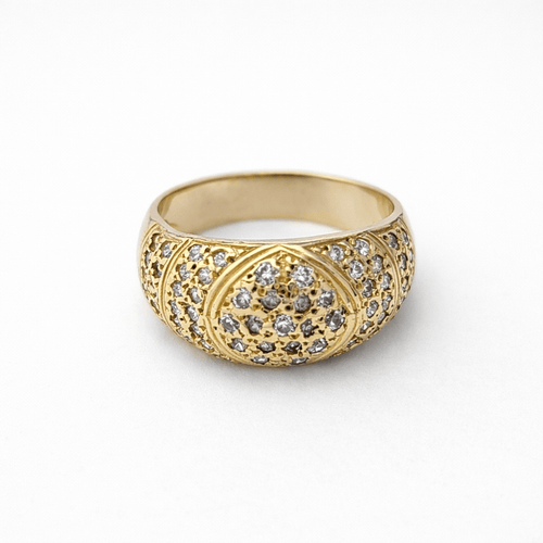 Bague 55 Bague dôme en or jaune 18 carats et diamants 58 Facettes 35214