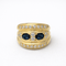 Bague 54 Bague godronnée en or jaune 18 carats, saphirs et diamants 58 Facettes 35153