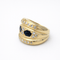 Bague 54 Bague godronnée en or jaune 18 carats, saphirs et diamants 58 Facettes 35153