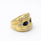 Bague 54 Bague godronnée en or jaune 18 carats, saphirs et diamants 58 Facettes 35153