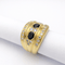 Bague 54 Bague godronnée en or jaune 18 carats, saphirs et diamants 58 Facettes 35153