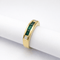 Bague 55 Bague bandeau en or jaune 18 carats, émeraudes et diamants 58 Facettes 35149