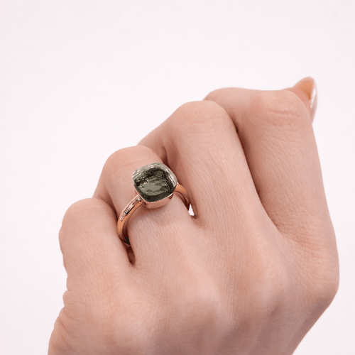 Bague 51 Pomellato Nudo - Bague en or rose 18 carats et quartz prasiolite 58 Facettes 35135