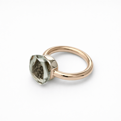 Bague 51 Pomellato Nudo - Bague en or rose 18 carats et quartz prasiolite 58 Facettes 35135